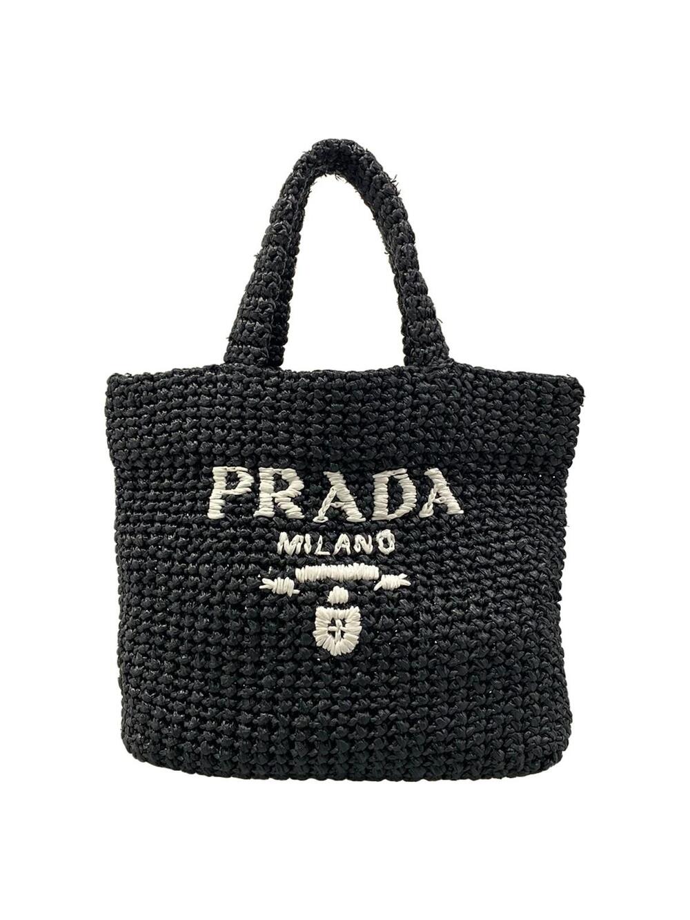 Prada Small Crochet Tote Bag Black #349963P15B